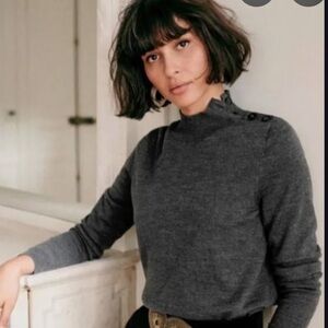 Sézane Jacob Jumper S Button Mock Neck